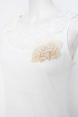 画像3: Favorite / 立体フラワーモチーフノースリーブトップス  白 Y-26-08-20-080-LO-TO-SZ-ZT065 (3)