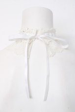 画像2: ATELIER PIERROT / 梯子レースチョーカー  シロ Y-26-08-20-011-EL-ZA-SZ-ZS (2)