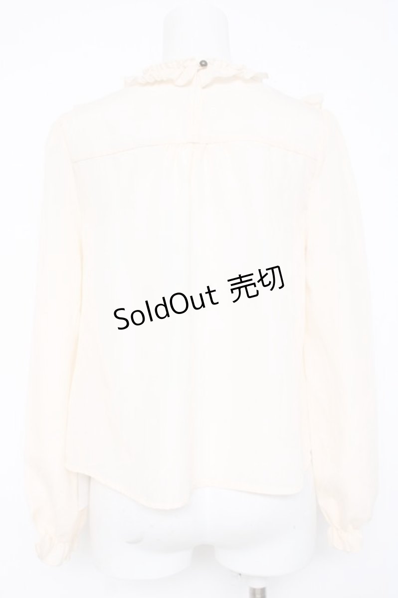 画像2: DearMyLoveRose / ブーケ刺繍ヨークフリルブラウス M 生成 Y-26-08-20-085-LO-BL-SZ-ZT083 (2)