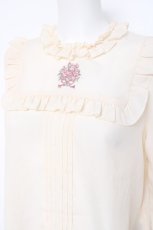 画像3: DearMyLoveRose / ブーケ刺繍ヨークフリルブラウス M 生成 Y-26-08-20-085-LO-BL-SZ-ZT083 (3)