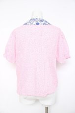 画像2: Jane Marple Dans Le Salon / マイセンコレクションブラウス M ピンク×アオ Y-26-08-20-097-JM-BL-SZ-ZY (2)