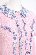 画像3: Jane Marple Dans Le Salon / マイセンコレクションブラウス M ピンク×アオ Y-26-08-20-097-JM-BL-SZ-ZY (3)