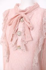 画像4: Swankiss / ボウタイレースワンピース  ピンク Y-26-08-20-102-LO-OP-SZ-ZT057 (4)