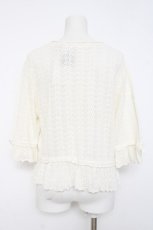 画像2: PINK HOUSE / あじさいモチーフ使いニットボレロ F シロ Y-26-08-20-105-LO-TO-SZ-ZT (2)