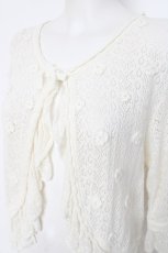 画像3: PINK HOUSE / あじさいモチーフ使いニットボレロ F シロ Y-26-08-20-105-LO-TO-SZ-ZT (3)