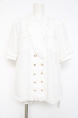 画像1: INGEBORG / Wボタンレース使いブラウス F 白 Y-26-08-20-122-LO-BL-SZ-ZT072 (1)