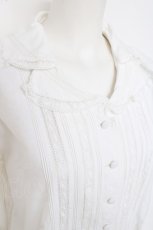 画像3: INGEBORG / 刺繍入りテープデザインブラウス F 白 Y-26-08-20-123-LO-BL-SZ-ZY (3)