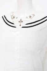 画像3: Amilige / セーラーブラウス  白 Y-26-08-20-126-PU-BL-SZ-ZY (3)