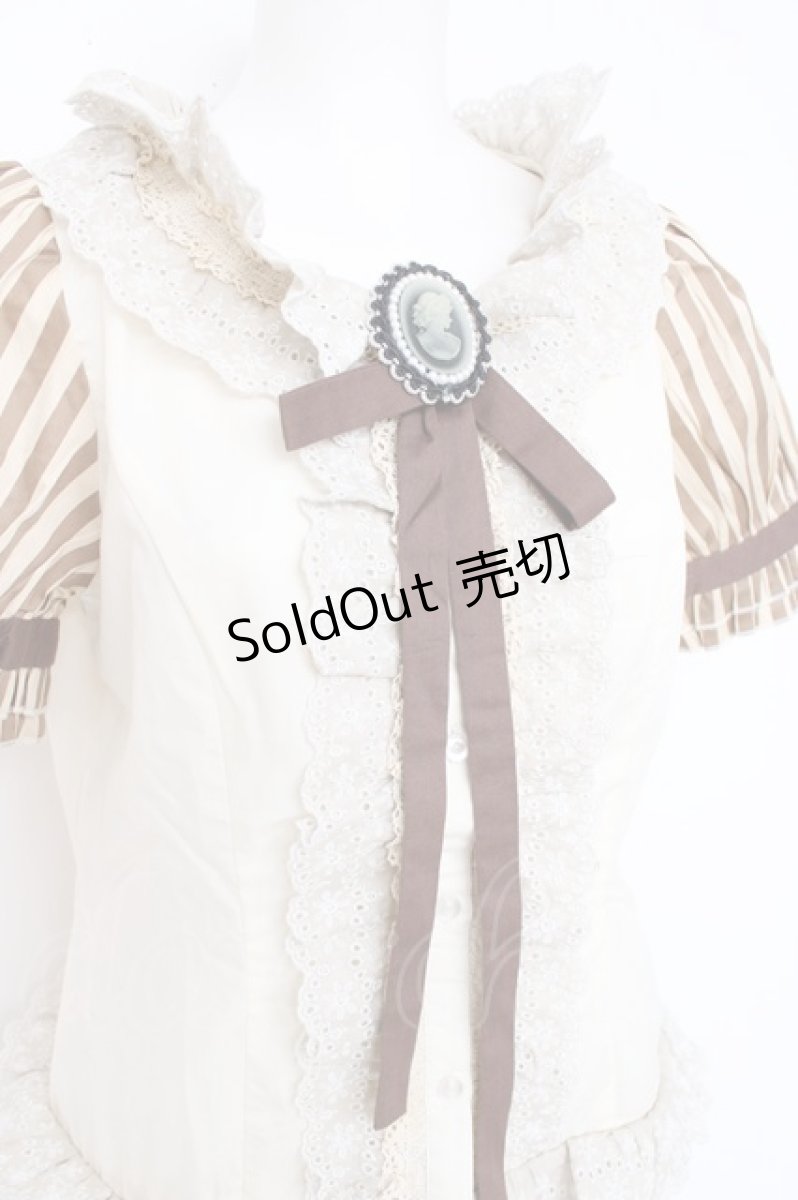 画像3: MARBLE / カメオブローチ付きクラシカルブラウス M 生成り Y-26-08-20-129-GO-BL-SZ-ZS (3)