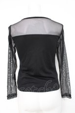画像2: MR / 蝶ptシースルーカットソー  黒 Y-26-08-20-141-PU-TO-SZ-ZY (2)