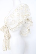 画像2: metamorphose / レースストール  オフ白×ゴールド Y-26-08-20-150-ME-ZA-SZ-ZY (2)