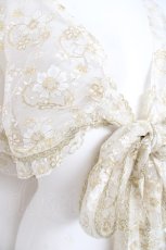 画像4: metamorphose / レースストール  オフ白×ゴールド Y-26-08-20-150-ME-ZA-SZ-ZY (4)