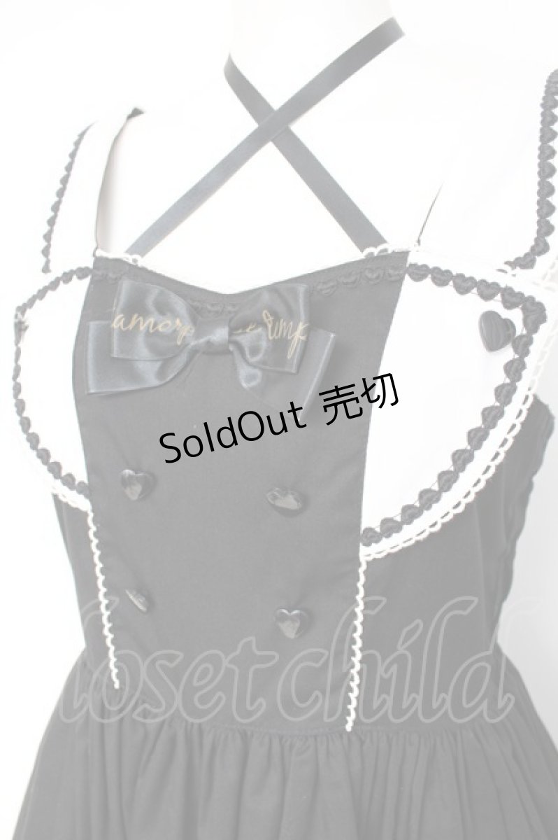 画像5: metamorphose / Chelsea エプロン付ジャンパースカート  黒 Y-26-08-20-151-ME-OP-SZ-ZY (5)