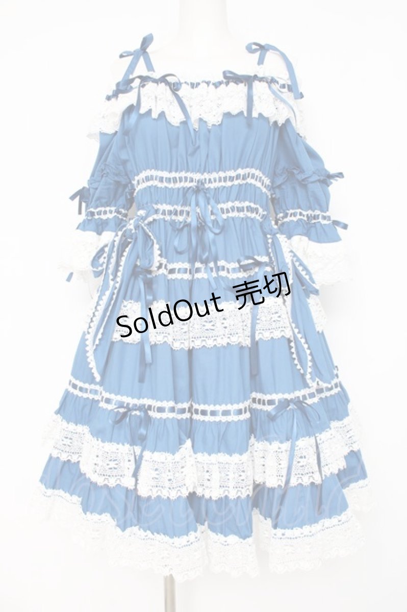 画像1: BABY,THE STARS SHINE BRIGHT / Confiture Ribbonワンピース  ブルー Y-26-08-20-158-BA-OP-SZ-ZY (1)