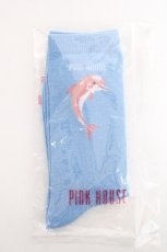 画像1: PINK HOUSE / いるかモチーフソックス  ブルー Y-26-08-20-029-LO-ZA-SZ-ZS (1)