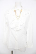 画像1: MARBLE / チェーンブローチブラウス  白 Y-26-08-22-005-GO-BL-SZ-ZY (1)