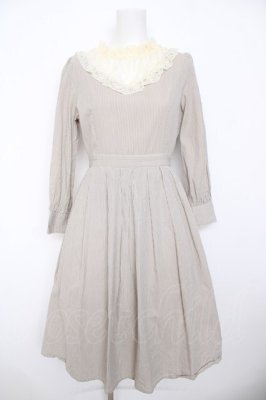 Preview of レースヨークストライプロングワンピース F ライトグリーン