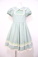 画像1: Mademoiselle Pearl（海外ロリータブランド） / 葡萄刺繍半袖ワンピース M グリーン Y-26-08-22-074-LO-OP-SA-ZT739 (1)