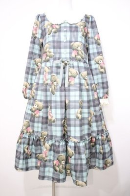 Preview of Teddy Bear Tartanワンピース  ミント