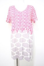 画像1: mintdesigns / 切替総柄カットソー  オフｘピンクｘ紫 Y-26-08-22-093-PU-TO-AS-ZT741 (1)