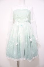 画像1: 南鹿鳴（海外ロリィタ） / Butterfly Dream Embroidery　ワンピース S ミント×シロ Y-26-08-22-106-LO-OP-IG-ZT739 (1)