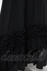 画像3: BPN / シフォンフリルロングスカート M 黒 Y-26-08-22-140-GO-SK-SZ-ZY (3)