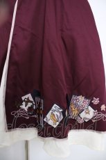 画像3: Amavel / 花札刺繍和風スカート F ボルドー Y-26-08-22-157-CA-SK-SZ-ZY (3)