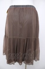 画像2: Franche Lippee / 裾レースチュールスカート M ブラウン Y-26-08-22-170-LO-SK-SZ-ZT737 (2)