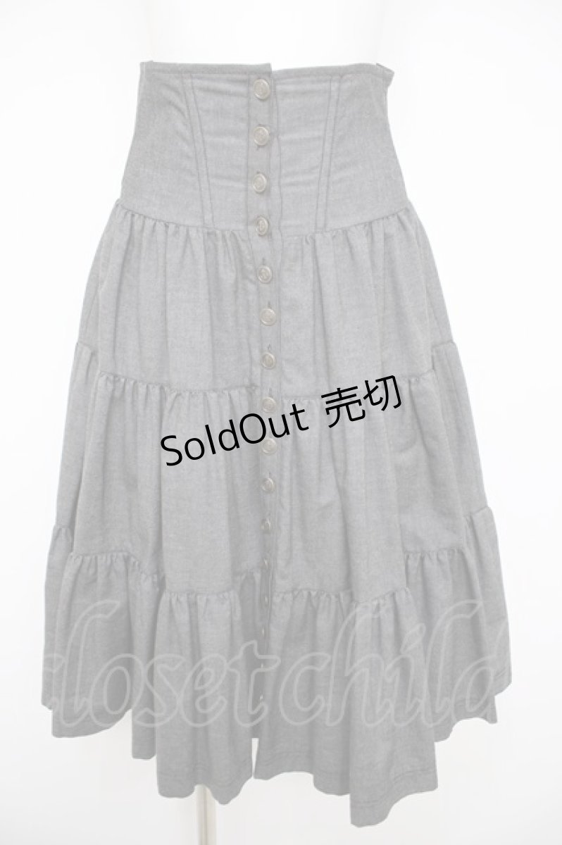 画像1: EXCENTRIQUE / デニム・ティアードコルセットスカート S/M グレー Y-26-08-22-201-EL-SK-SZ-ZY (1)