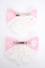 画像2: Angelic Pretty / おめかしレースジャボリボンクリップ  ピンク Y-26-08-24-005-AP-AC-SZ-ZY (2)