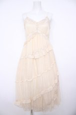 画像1: axes femme / レース切替ロングワンピース M キナリ Y-26-08-24-050-AX-OP-SZ-ZY (1)