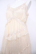 画像3: axes femme / レース切替ロングワンピース M キナリ Y-26-08-24-050-AX-OP-SZ-ZY (3)