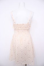 画像2: axes femme POETIQUE / ハートドット刺繍ギンガムワンピース M オレンジ Y-26-08-24-063-AX-OP-SZ-ZY (2)
