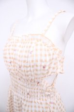 画像3: axes femme POETIQUE / ハートドット刺繍ギンガムワンピース M オレンジ Y-26-08-24-063-AX-OP-SZ-ZY (3)