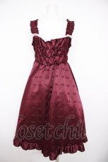 画像2: Cherirulu Chocola / TT*MINリボンジャンパースカート M ワイン Y-26-08-24-064-LO-OP-SZ-ZY (2)