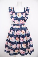 画像1: Emily Temple cute / Decoration CAKEエプロン風ワンピース  ネイビー Y-26-08-24-076-ET-OP-SZ-ZY (1)