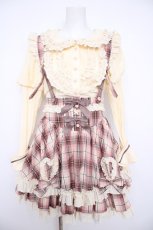 画像1: Hoshibako Works / シャンティクリーム・パティスリー チェック柄ドッキングワンピース  アイボリー×ピンク Y-26-08-24-080-LO-OP-SZ-ZY (1)