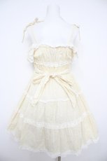 画像2: BABY,THE STARS SHINE BRIGHT / Innocent Ribbon Lace シャーリングジャンパースカート  アイボリー Y-26-08-24-081-BA-OP-AS-ZY (2)