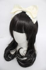 画像1: m petit by misako / ビックリボンカチューシャ  生成り Y-26-08-24-012-LO-AC-SZ-ZY (1)