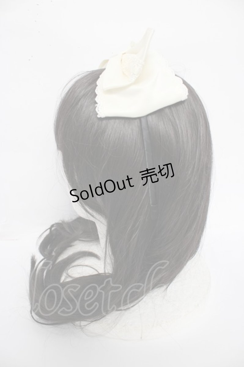 画像2: m petit by misako / ビックリボンカチューシャ  生成り Y-26-08-24-012-LO-AC-SZ-ZT0926D (2)