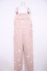 画像1: PINK HOUSE / ネームワッペンいっぱいオーバーオール  ピンク Y-26-08-24-088-LO-OP-AS-ZY (1)