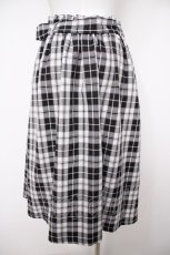 画像2: axes femme POETIQUE / ベルト付チェックタックスカート M 黒 Y-26-08-24-090-AX-SK-SZ-ZY (2)