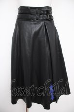 画像1: Moi-meme-Moitie / クロスローズ合皮スカート  黒×青 Y-26-08-24-093-MO-SK-SZ-ZY (1)
