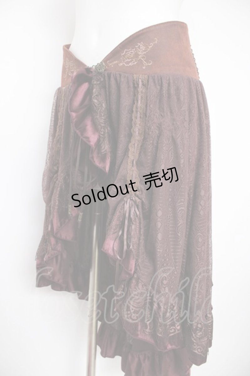 画像3: Ozz Croce / 総レース梯子トレーン巻きスカート  ブラウン Y-26-08-24-096-OO-SK-SZ-ZY (3)