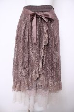 画像1: axes femme / ラッフルフリルレーススカート F モカ Y-26-08-24-101-AX-SK-SZ-ZY (1)