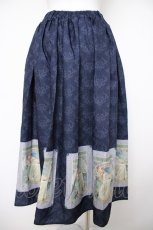 画像2: axes femme / ミュシャプリントスカート M 紺 Y-26-08-24-105-AX-SK-SZ-ZY (2)