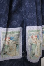 画像3: axes femme / ミュシャプリントスカート M 紺 Y-26-08-24-105-AX-SK-SZ-ZY (3)