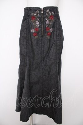 Preview of 刺繍入デニムマーメイドスカート F 黒