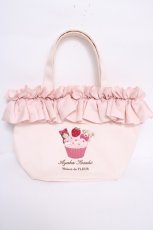 画像1: Maison de FLEUR / くまさん刺繍フリルトートバッグ F ピンク Y-26-08-24-020-LO-BG-SZ-ZY (1)
