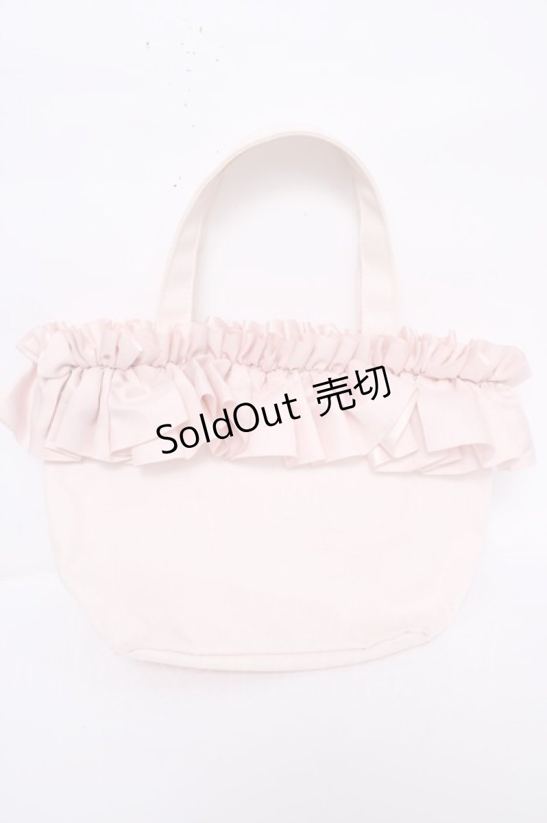 画像2: Maison de FLEUR / くまさん刺繍フリルトートバッグ F ピンク Y-26-08-24-020-LO-BG-SZ-ZT0926D (2)